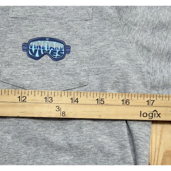 Vineyard Vines Ski Goggle Long Sleeve T Shirt Gray Youth Size Large - Picture 3 of 7